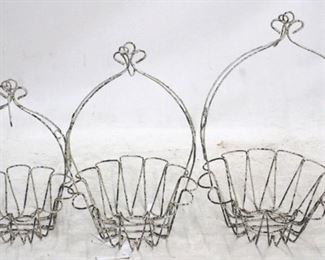 8054 - 3 Metal Hanging Baskets 33 x 20
