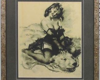 9031 - BEAR FACTS PINUP GICLEE BY GIL ELVGREN 22 X 25
