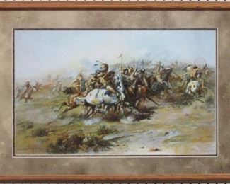 9033 - THE CUSTER FIGHT GICLEE BY C.M. RUSSELL 28 X 20.5
