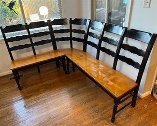 Wooden Breakfast Nook Bench with matching dining table
