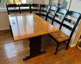 Wooden Breakfast Nook Bench with matching dining table