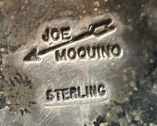 Joe Moquino signed Sterling Silver with Turquoise belt buckle