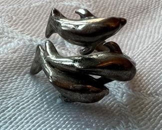 Sterling Silver dolphin ring