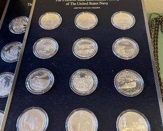 Sterling silver navy commemorative coins 