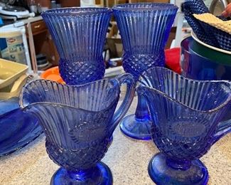 Blue glassware
