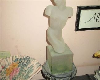 Art Deco Bohemian Glass Female Nude 