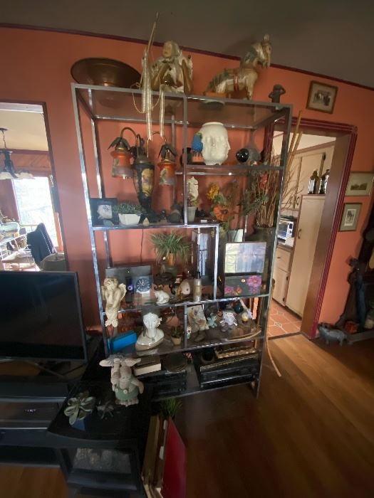 Etagere Filled With Collectibles