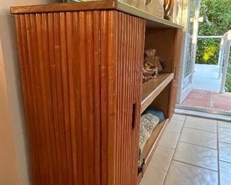 Mid-century rattan console / bar / room divider