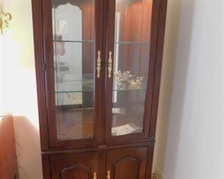 Mahogany Lighted Curio Cabinet