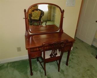 Vintage Cherry Dressing Table & Chair