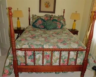 Davis Cabinet Co Lillian Russell Collection Jenny Lind Queen Bed & Custom Bedding