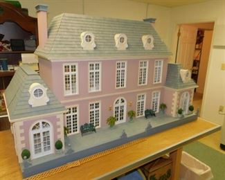 CUSTOM BUILT DOLL HOUSE 55 " X 37" X 26"  FURNISHED WITH HIGH QUALITY FURNITURE AND ELECTRIFIED.