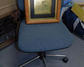 OFFICE CHAIR AND CLOCK