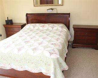 Master bedroom suite - available by the piece. Includes queen sleigh bed, two bedside tables, armoire, and blanket chest.  