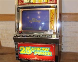 Draw poker video machines - both light (been packed in boxes for 15 years)
