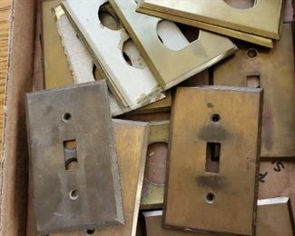 Antique brass electrical switch and outlet plates