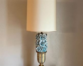 Italian lamp with original shade, one of two