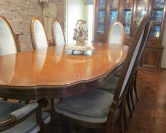 Dining table and eight chairs