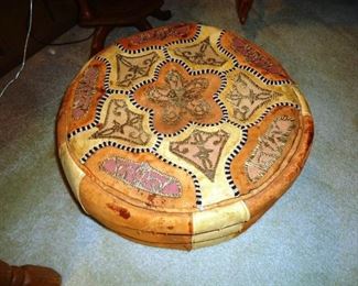 American Indian beaded ottoman