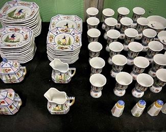 Henriot-Quimper hand-painted French tableware, Henriot Collection.