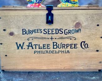 Vintage seed crate from the W. Atlee Burpee Company in Philadelphia.