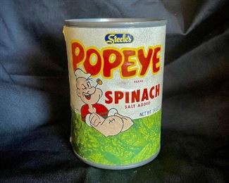Steele's Popeye Spinach Can, unopened.