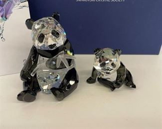 Swarovski Crystal Pandas in original box