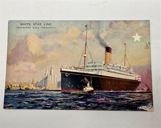 White Star Line, R.M.S. "Megantic" from Oceanliners, Steamers and Battleships Postcard Album
