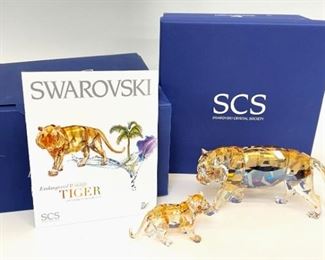Swarovski Crystal Tigers with original box
