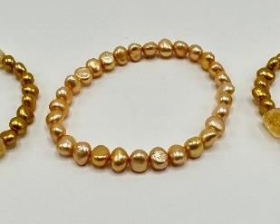 3 New Fresh Water Pearl & Citrine Bracelets By Honora, 8 Inches, Elastic
Lot #: 57