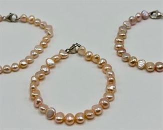 3 New Fresh Water Pearl Bracelets By Honora, 8 Inches, With Sterling Clasps
Lot #: 95