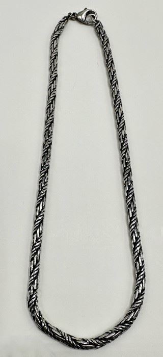 Heavy Sterling Silver Chain Necklace, 16 Inches, Marked 925
Lot #: 28