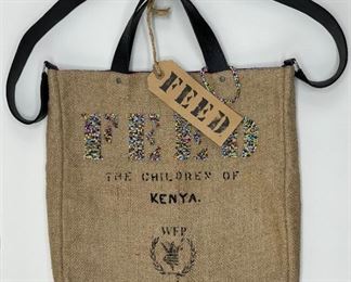 New With Tags Feed Burlap Beaded Tote Bag, Fundraiser To Fight Hunger In Kenya
Lot #: 67