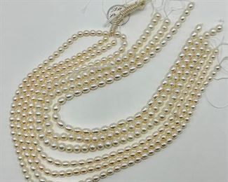 7 Strands Fresh Water Matched Oval Pearls, Longest Is 16 Inches
Lot #: 69