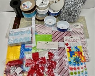 Ribbon, Tissue Paper, Gift Bags, Tinsel & More Gift Wrapping Supplies, Mostly New
Lot #: 107