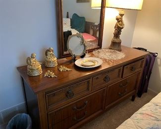 Dresser, Mirror and all contents on top and inside. 