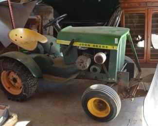 John Deere 110 Garden Tractor with 4 ft homemade blade