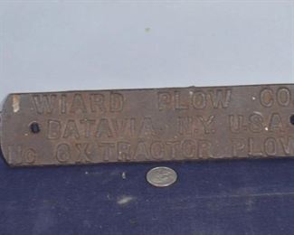 Wiard Plow co Batavia, NY USA cast iron emblem