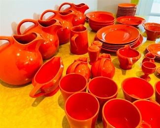 Radioactive Red / Orange 3_____- Now $800 was $1,000 
Harlequin Homer Laughlin Radioactive red/orange 48 pieces&nbsp;