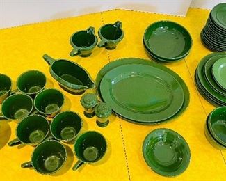 9_____NOW $280 was $350 
Vintage Harlequin Homer Laughlin Forest Green - 48 pieces&nbsp;