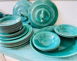 8_____NOW $400 was  $500 
Harlequin Homer Laughlin Spruce Green - 46 pieces&nbsp;