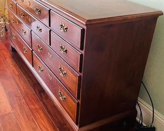 _____NOW $375 was $495 
Henredon dresser 10 drawers burl walnut 70L x20Wx 34 1/2T