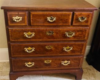 _____$700 
Pair of Henrendon chests 6 drawers burl walnut