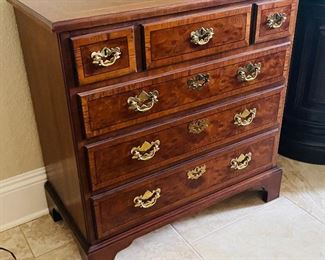 _____$700 
Pair of Henrendon chests 6 drawers burl walnut