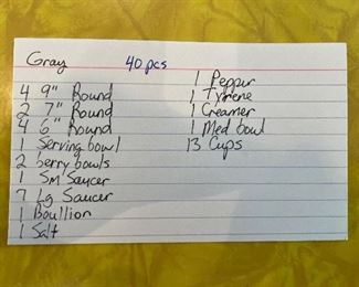 6_____Now $320 was $400 
Harlequin Gray - 40 pieces&nbsp;