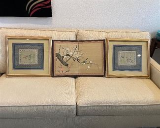 ____NOW 50% off the $100 
Smaller oriental screen with two silk framed