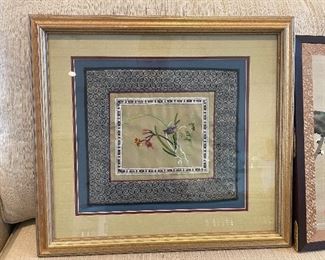 _____NOW 50% off the $100 
Smaller oriental screen with two silk framed