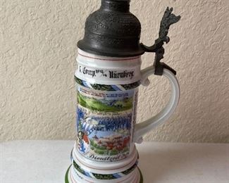 ____NOW 50% off the $40 
German stein - 12" tall to finial 