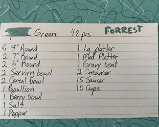 9_____NOW $280 was $350 
Harlequin Forest Green - 48 pieces&nbsp;