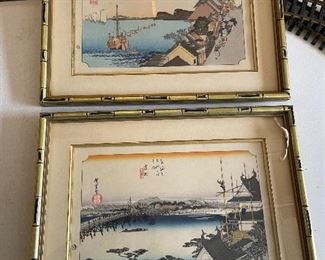 _____$80 
Pair of Japanese woodblock in bamboo frames NEED SIZE&nbsp;